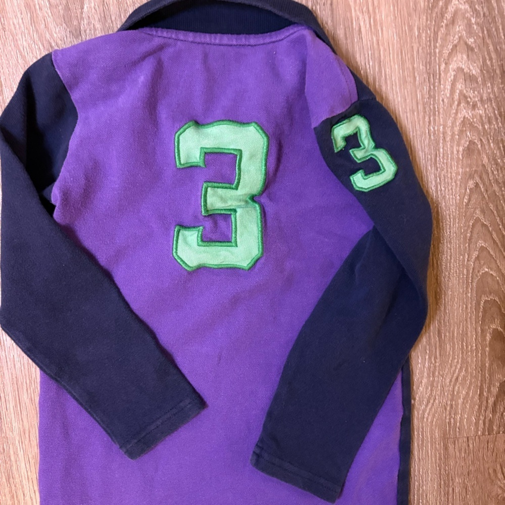 Ralph Lauren Kids Polo Dress in Navy & Purple Sz 4T Preppy Colorblock Rugby GUC - Picture 6 of 6